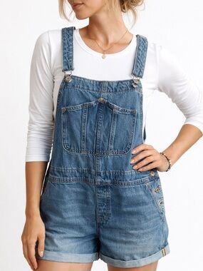 Old Navy Blue Denim Short Overalls